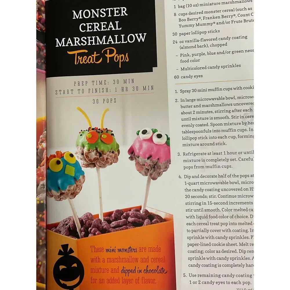 General Mills Monster Bash Halloween‎ Recipe Book Monster Cereal Treat Pop Guide
